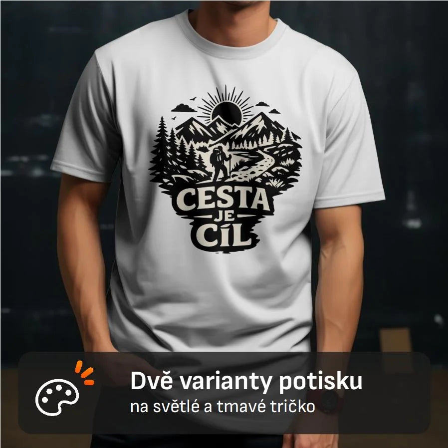 PÁNSKÉ TRIČKO CESTA JE CÍL s možností dotisku jména, čísla, obrázku
