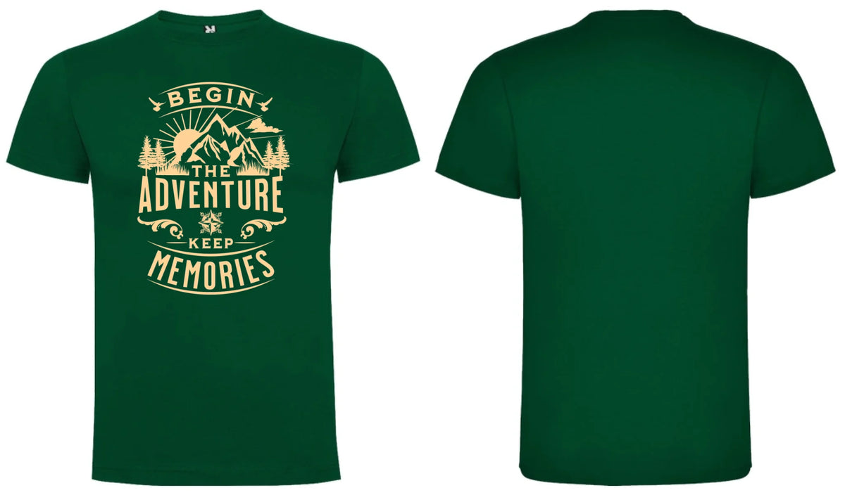 PÁNSKÉ TRIČKO BEGIN THE ADVENTURE s možností dotisku jména, čísla, obrázku motiv dopředu a na záda vlastní potisk Tmavě zelená