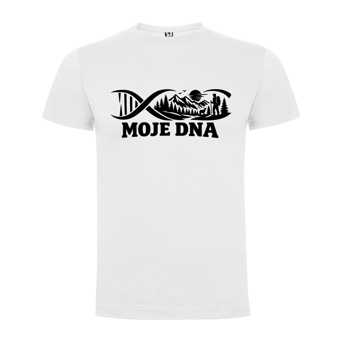 PÁNSKÉ TRIČKO OUTDOOR MOJE DNA s možností dotisku jména, čísla, obrázku jen motiv dopředu Bílá