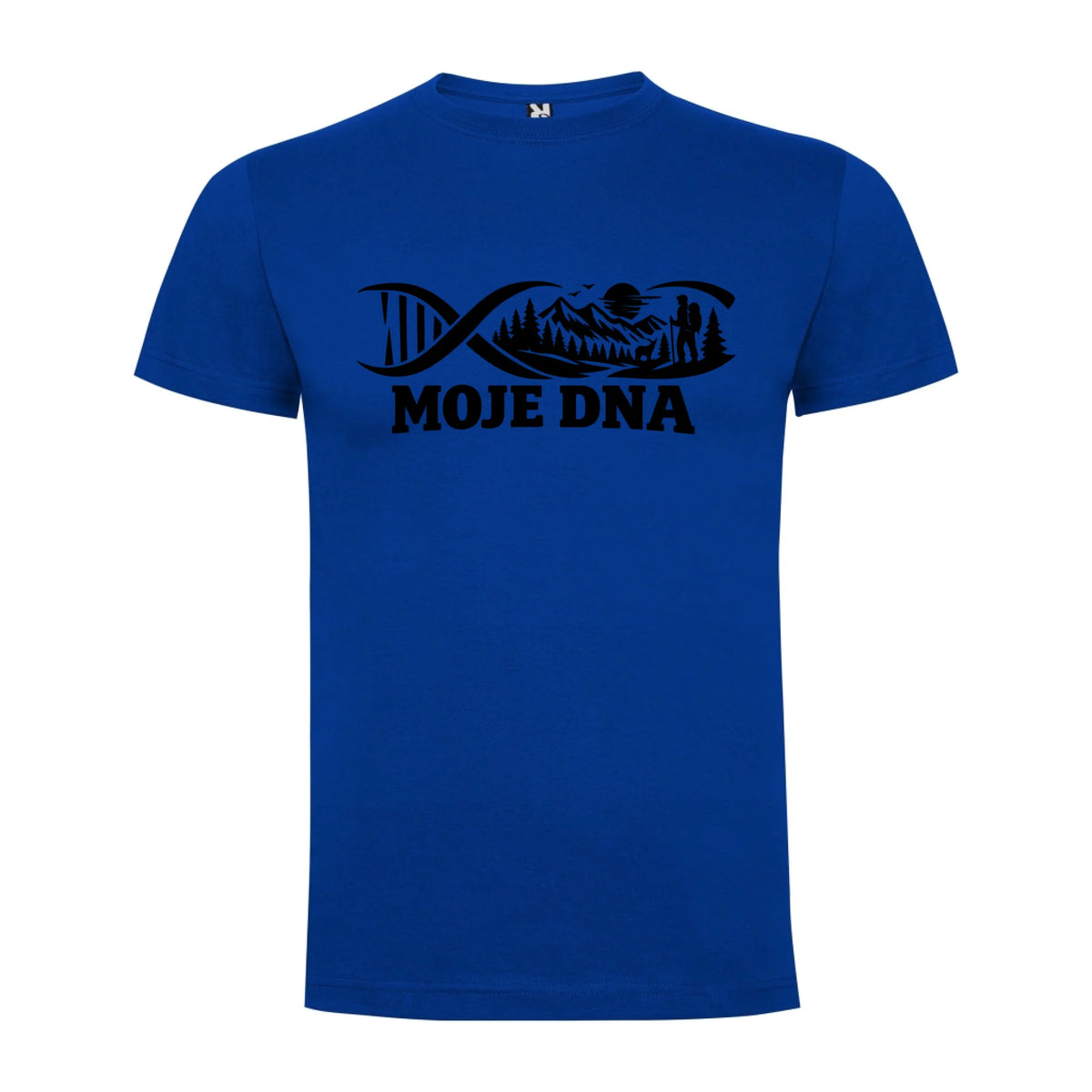 PÁNSKÉ TRIČKO OUTDOOR MOJE DNA s možností dotisku jména, čísla, obrázku jen motiv dopředu Modrá