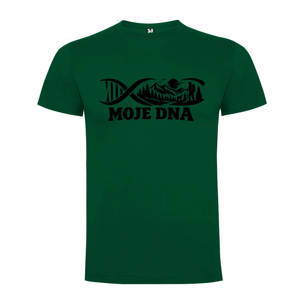 PÁNSKÉ TRIČKO OUTDOOR MOJE DNA s možností dotisku jména, čísla, obrázku jen motiv dopředu Tmavě zelená
