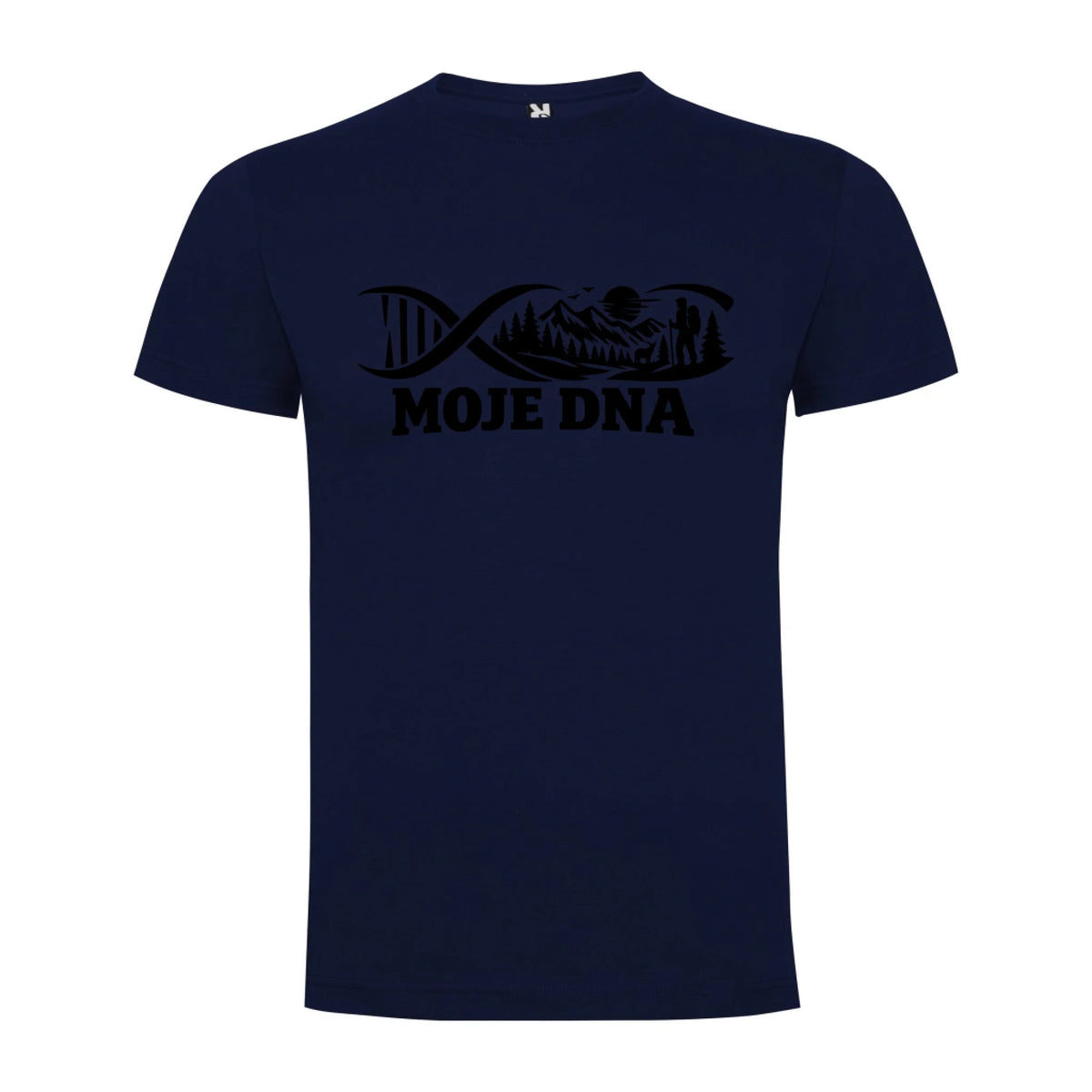 PÁNSKÉ TRIČKO OUTDOOR MOJE DNA s možností dotisku jména, čísla, obrázku jen motiv dopředu Námořnická modrá