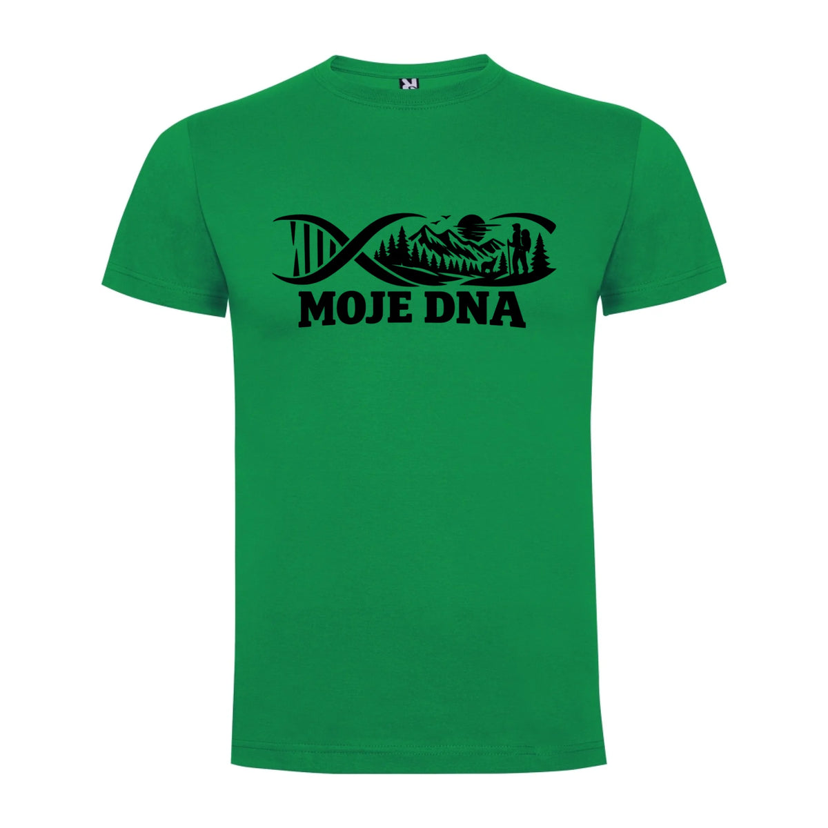 PÁNSKÉ TRIČKO OUTDOOR MOJE DNA s možností dotisku jména, čísla, obrázku jen motiv dopředu Zelená