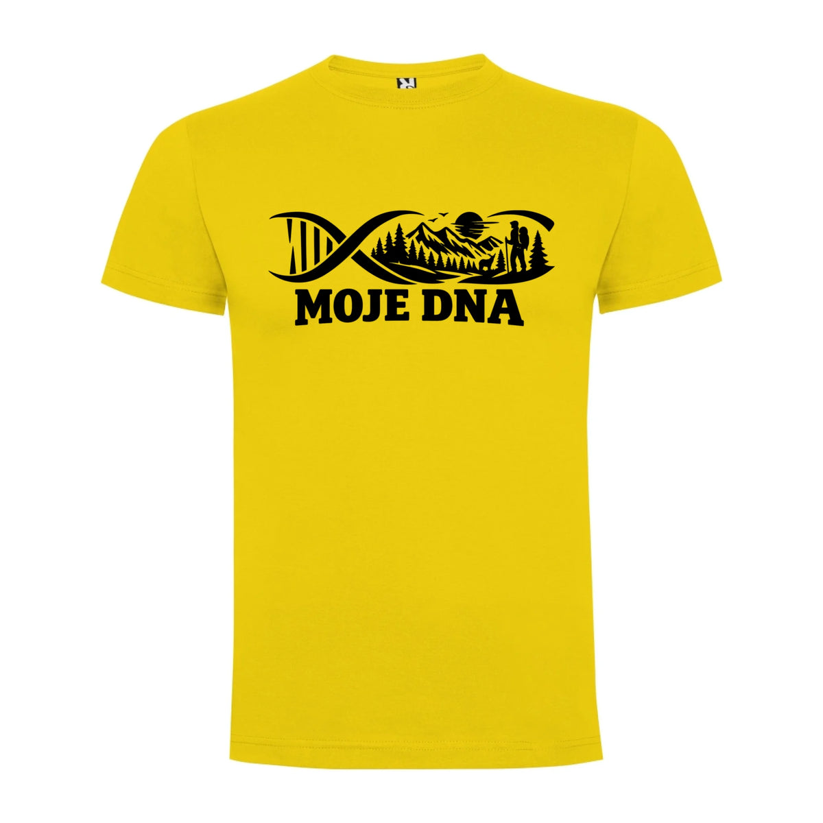 PÁNSKÉ TRIČKO OUTDOOR MOJE DNA s možností dotisku jména, čísla, obrázku jen motiv dopředu Žlutá