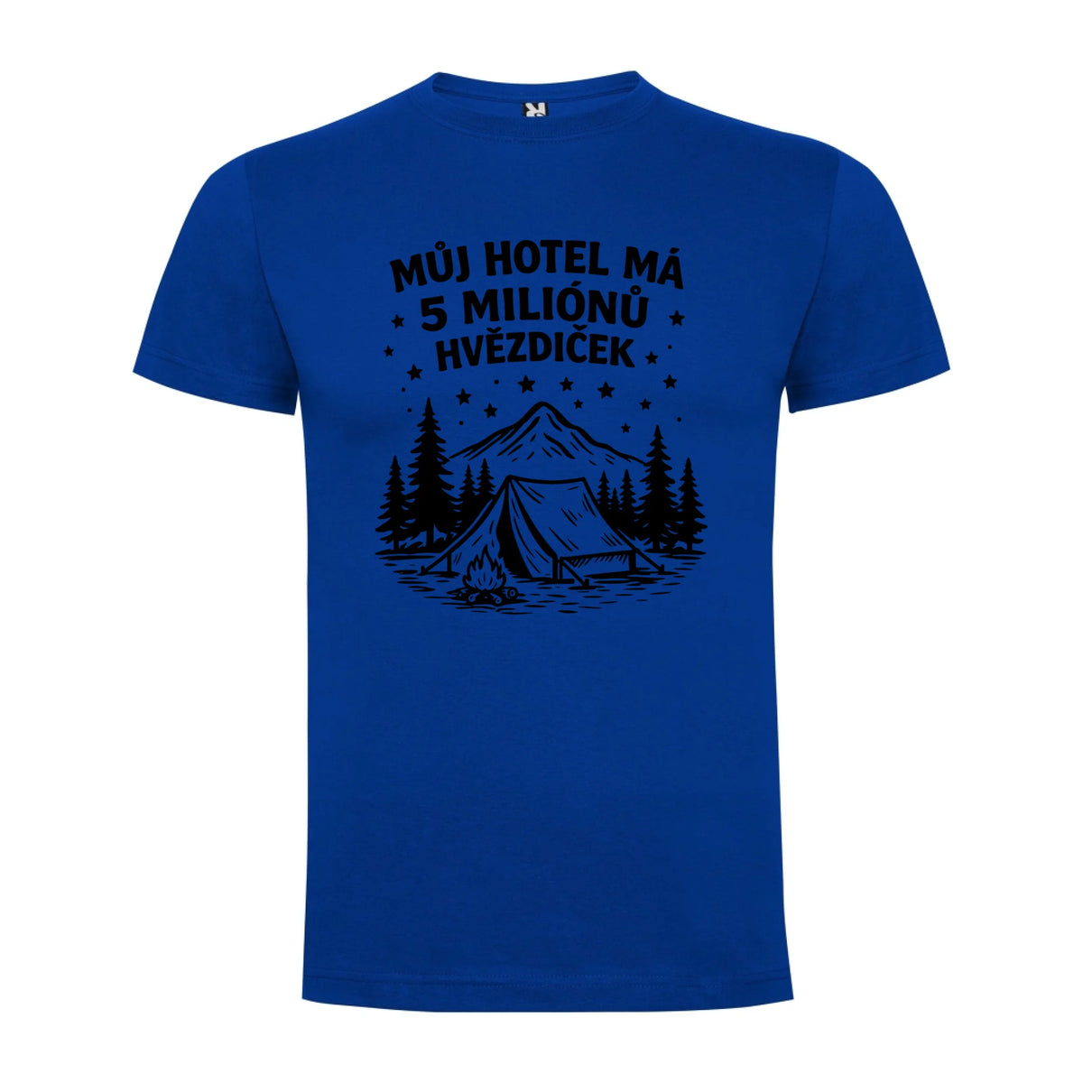 PÁNSKÉ TRIČKO OUTDOOR MŮJ HOTEL s možností dotisku jména, čísla, obrázku jen motiv dopředu Modrá