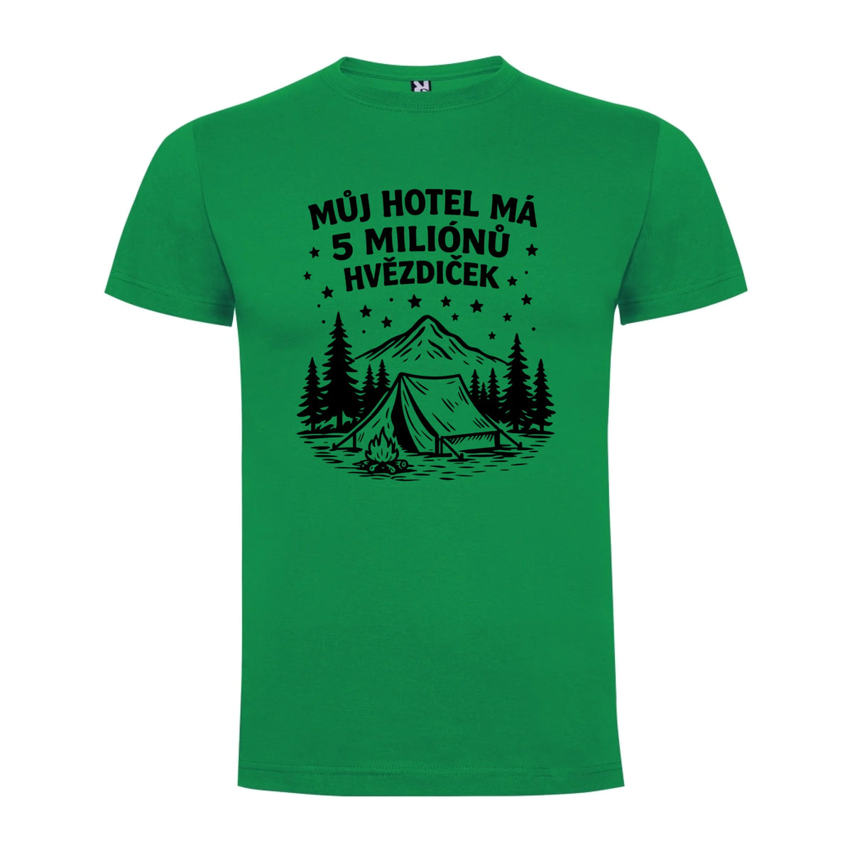 PÁNSKÉ TRIČKO OUTDOOR MŮJ HOTEL s možností dotisku jména, čísla, obrázku jen motiv dopředu Zelená
