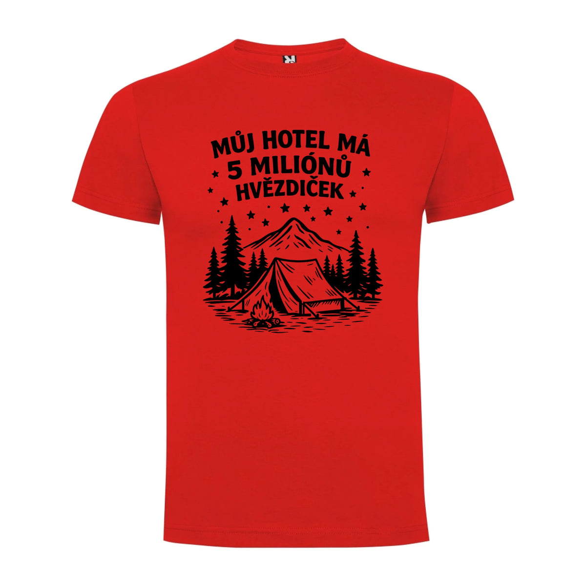 PÁNSKÉ TRIČKO OUTDOOR MŮJ HOTEL s možností dotisku jména, čísla, obrázku jen motiv dopředu Červená