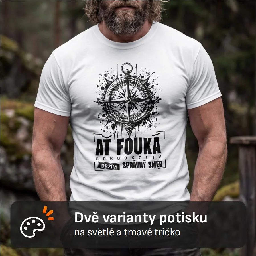 PÁNSKÉ TRIČKO DRŹÍM SPRÁVNÝ SMĚR s možností dotisku jména, čísla, obrázku