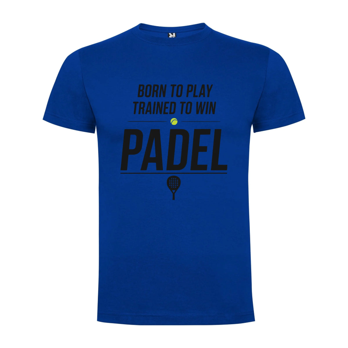 PÁNSKÉ TRIČKO PADEL BORN TO PLAY, TRAINED TO WIN s možností personalizace jen motiv dopředu Modrá