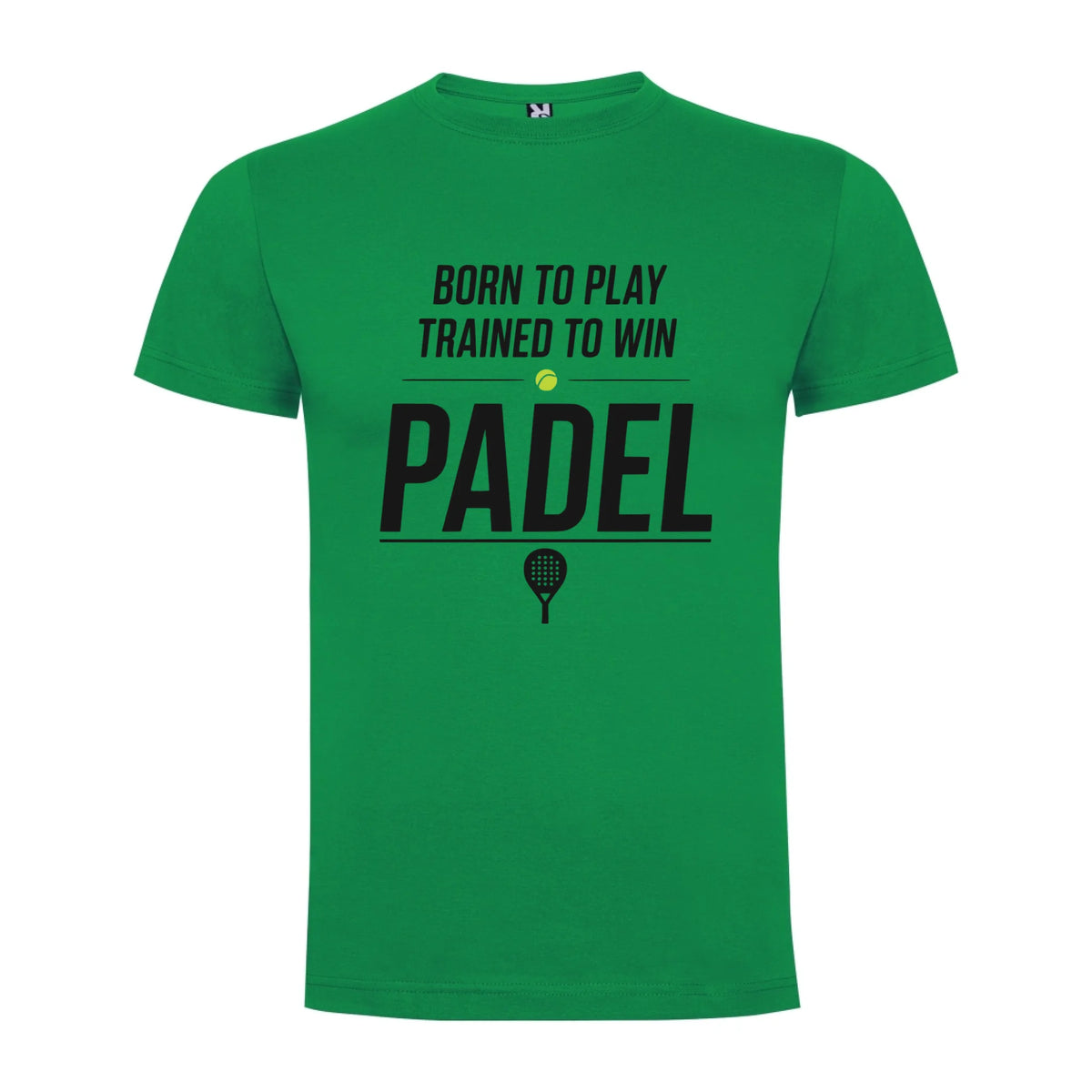PÁNSKÉ TRIČKO PADEL BORN TO PLAY, TRAINED TO WIN s možností personalizace jen motiv dopředu Zelená