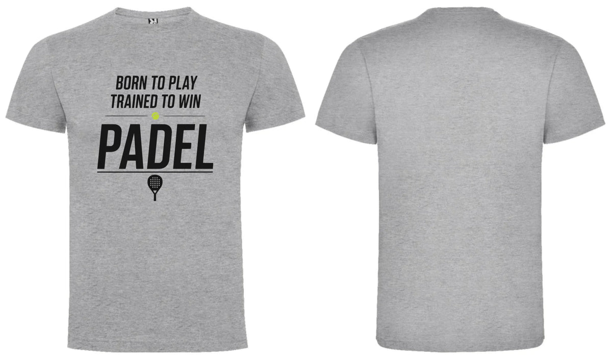 PÁNSKÉ TRIČKO PADEL BORN TO PLAY, TRAINED TO WIN s možností personalizace motiv dopředu a na záda vlastní potisk Melír