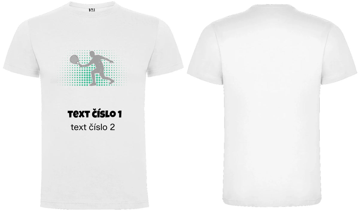 PÁNSKÉ TRIČKO s motivem PADEL (výběr z 10+ obrázků, možnost doplnit vlastní texty)