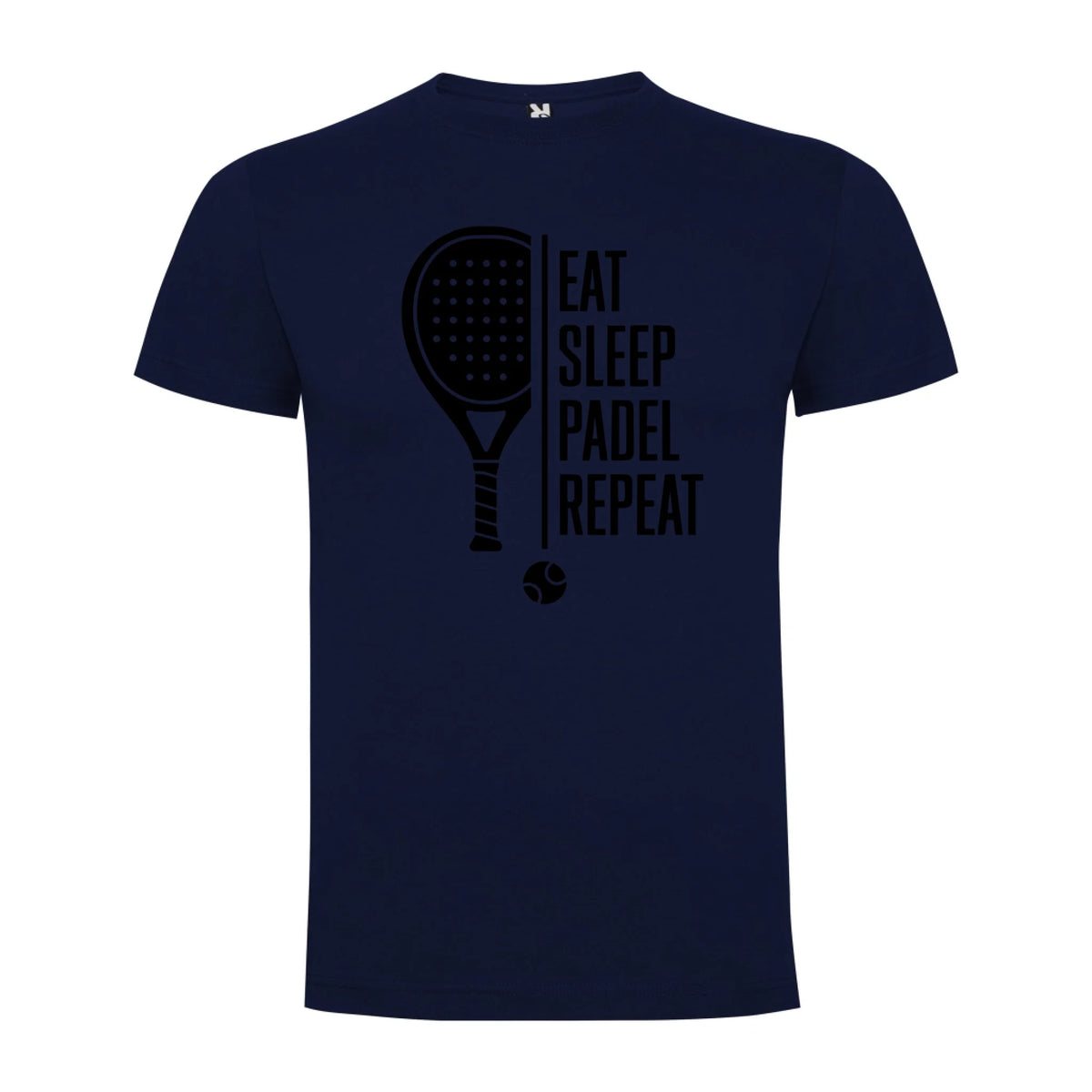 PÁNSKÉ TRIČKO PADEL EAT SLEEP REPEAT s možností personalizace jen motiv dopředu Námořnická modrá