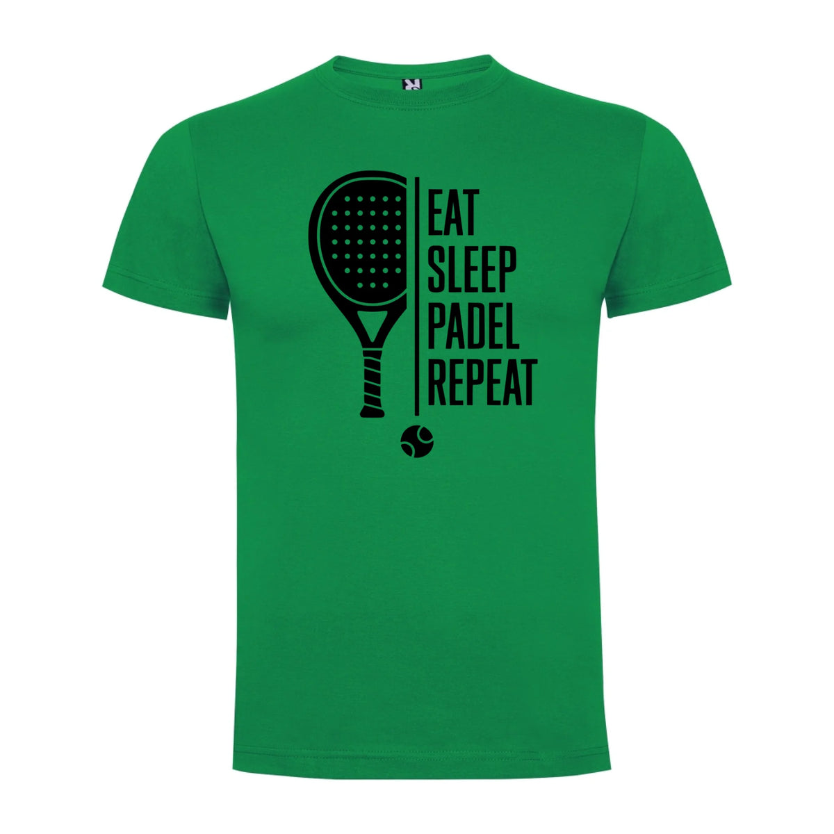 PÁNSKÉ TRIČKO PADEL EAT SLEEP REPEAT s možností personalizace jen motiv dopředu Zelená