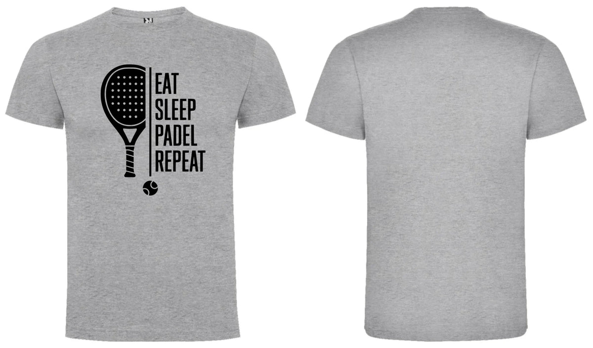 PÁNSKÉ TRIČKO PADEL EAT SLEEP REPEAT s možností personalizace dopředu motiv a na záda vlastní potisk Melír