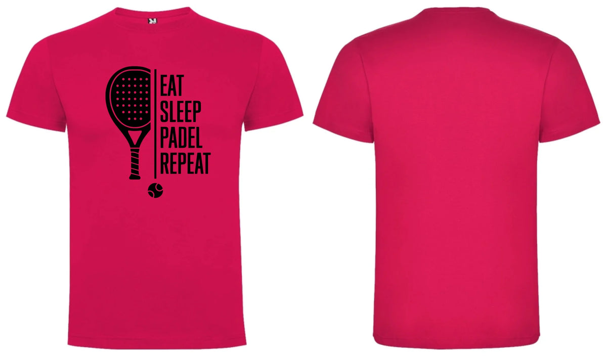 PÁNSKÉ TRIČKO PADEL EAT SLEEP REPEAT s možností personalizace dopředu motiv a na záda vlastní potisk Růže