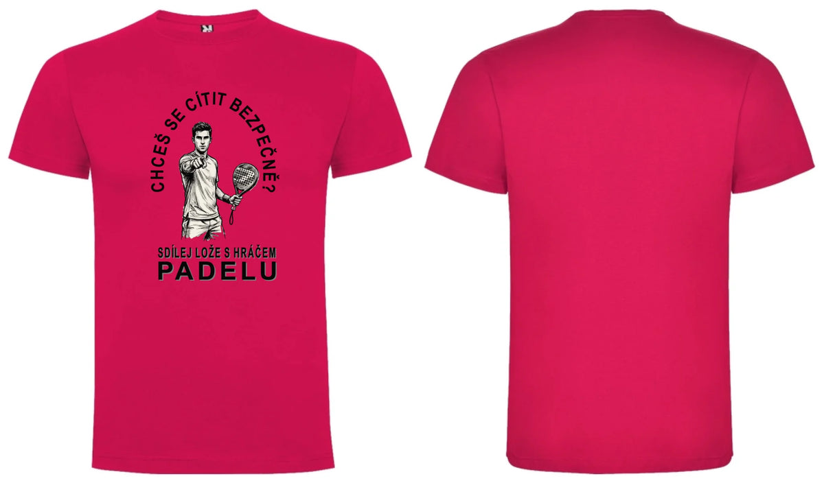 PÁNSKÉ TRIČKO PADEL SDÍLEJ LOŽE s možností personalizace motiv dopředu a na záda vlastní potisk Růže