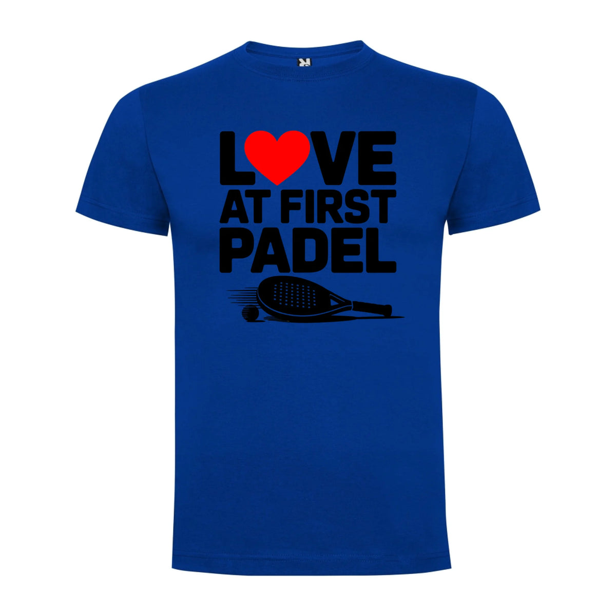 PÁNSKÉ TRIČKO LOVE AT FIRST PADEL s možností dotisku jména, čísla, obrázku jen motiv dopředu Modrá