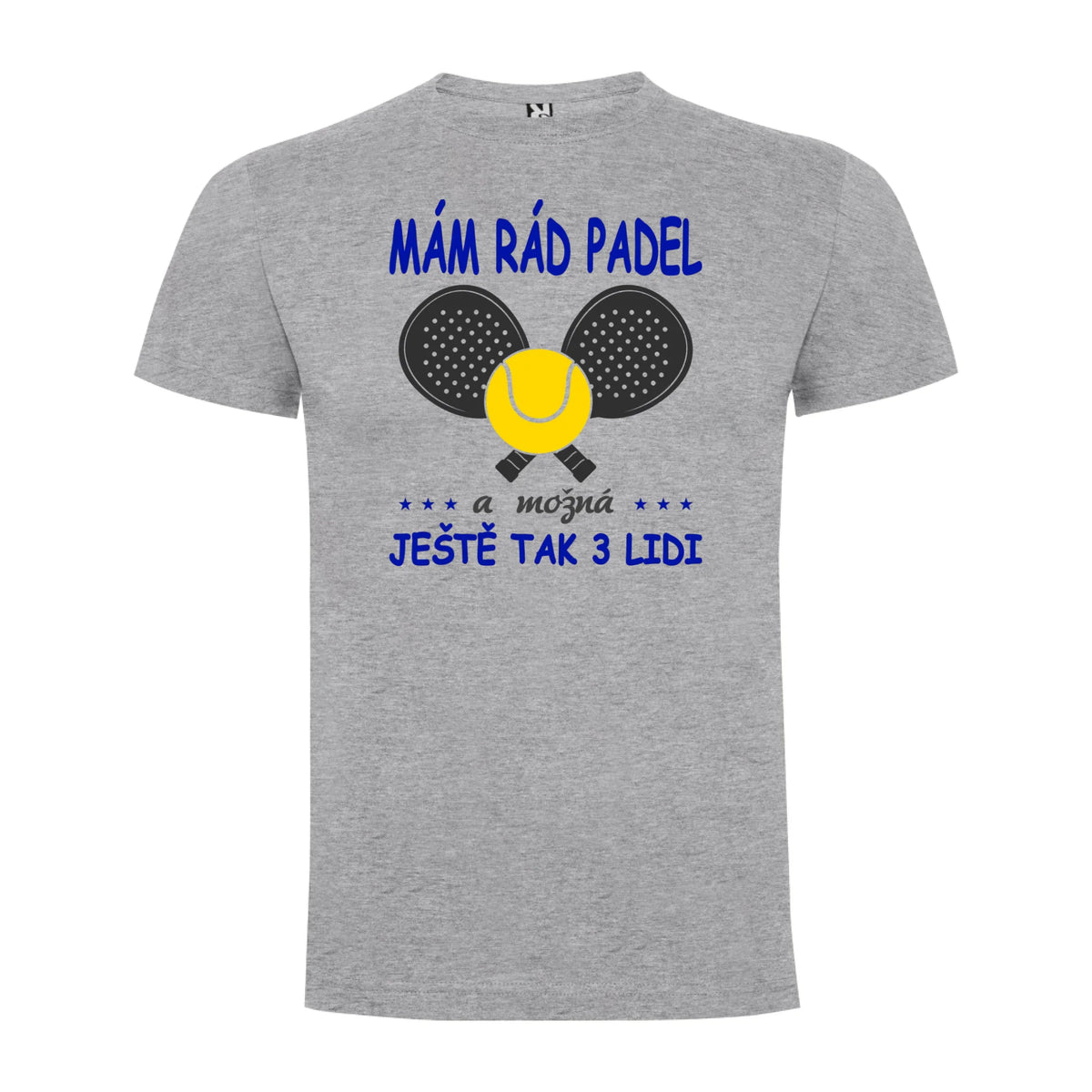 PÁNSKÉ TRIČKO MÁM RÁD PADEL s možností dotisku jména, čísla, obrázku jen motiv dopředu Melír