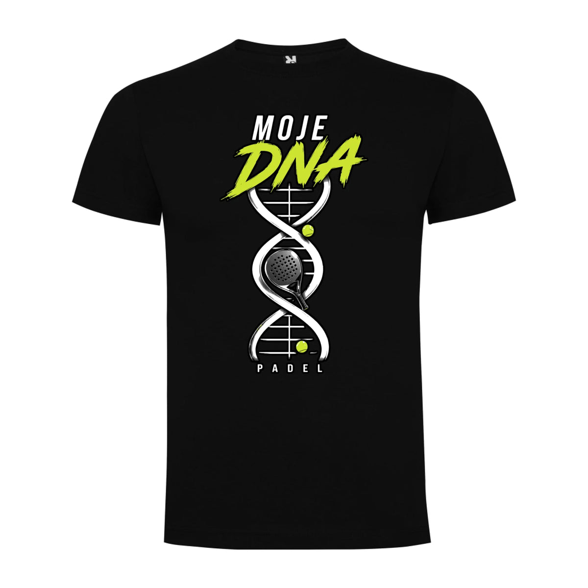 PÁNSKÉ TRIČKO PADEL MOJE DNA s možností dotisku jména, čísla, obrázku jen motiv dopředu Černá