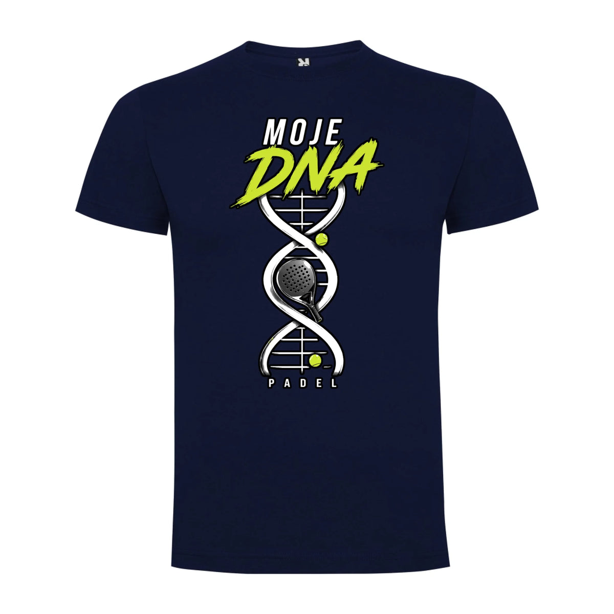 PÁNSKÉ TRIČKO PADEL MOJE DNA s možností dotisku jména, čísla, obrázku jen motiv dopředu Námořnická modrá