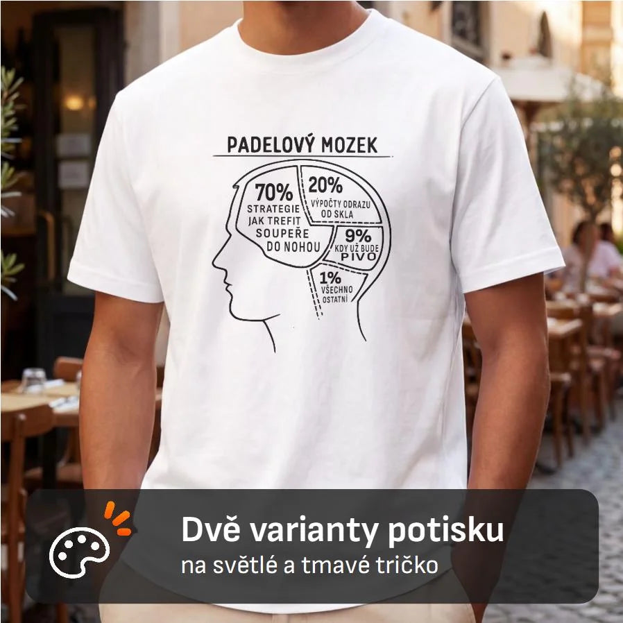 PÁNSKÉ TRIČKO PADEL MOZEK s možností personalizace