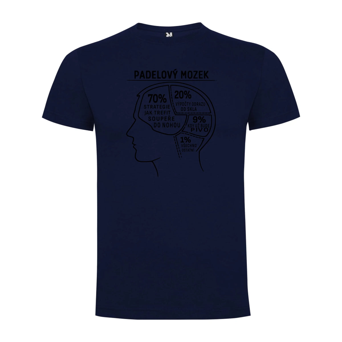 PÁNSKÉ TRIČKO PADEL MOZEK s možností personalizace jen motiv dopředu Námořnická modrá