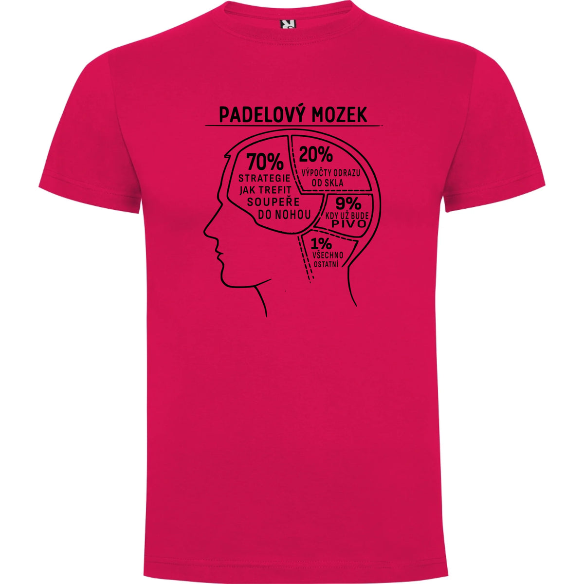 PÁNSKÉ TRIČKO PADEL MOZEK s možností personalizace jen motiv dopředu Růže