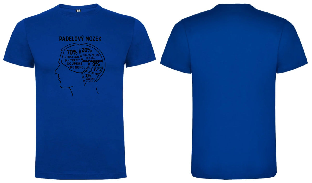 PÁNSKÉ TRIČKO PADEL MOZEK s možností personalizace motiv dopředu a na záda vlastní potisk Modrá
