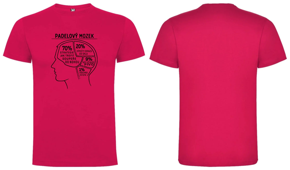 PÁNSKÉ TRIČKO PADEL MOZEK s možností personalizace motiv dopředu a na záda vlastní potisk Růže