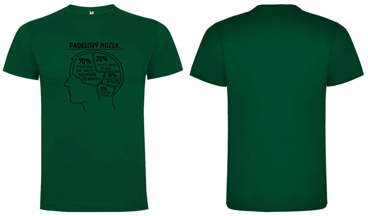 PÁNSKÉ TRIČKO PADEL MOZEK s možností personalizace motiv dopředu a na záda vlastní potisk Tmavě zelená