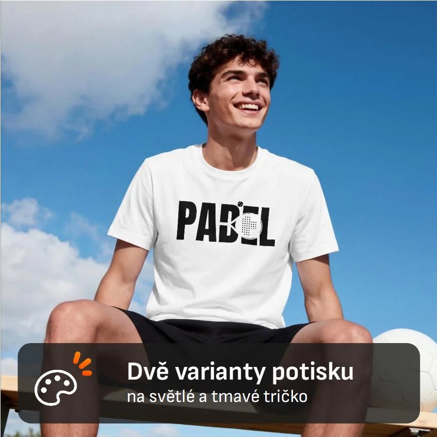 PÁNSKÉ TRIČKO PADEL NÁPIS, možnost dotisku jména, čísla, obrázku