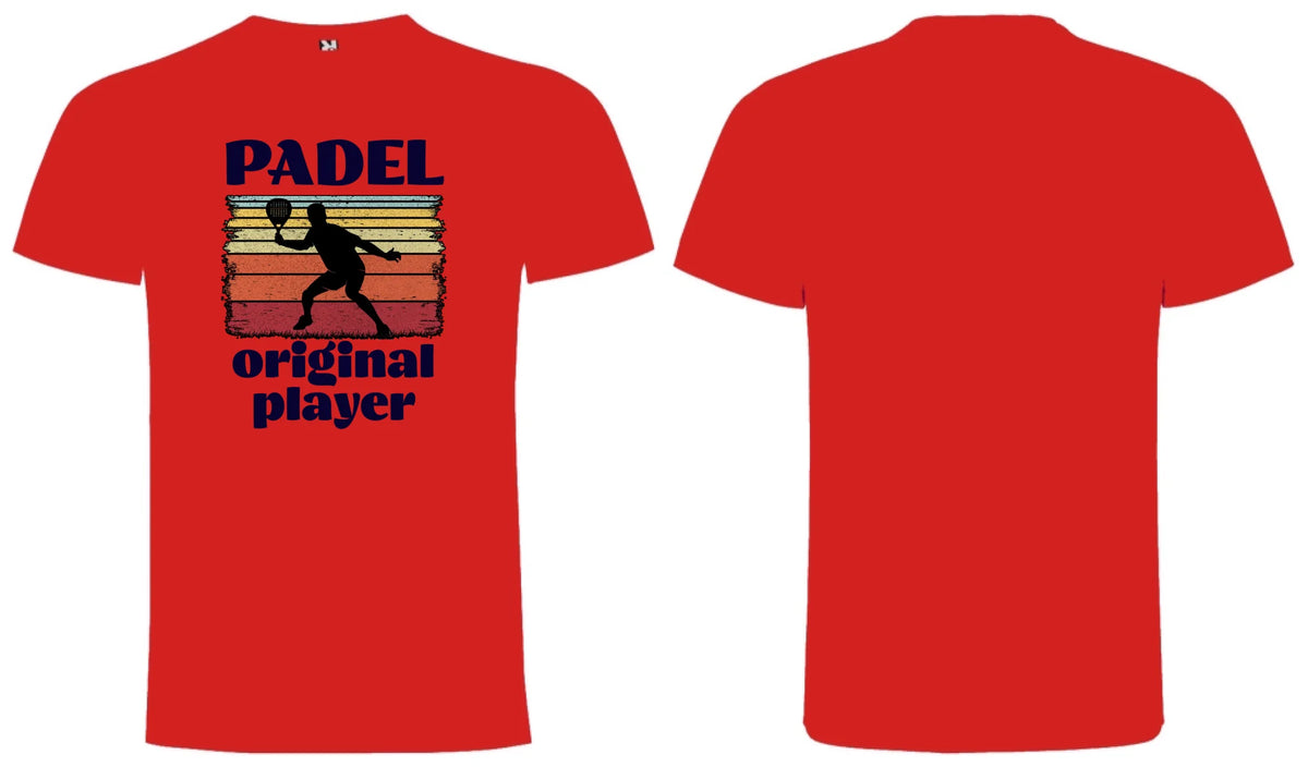 PÁNSKÉ TRIČKO PADEL ORIGINAL PLAYER s možností personalizace motiv dopředu a na záda vlastní potisk Červená