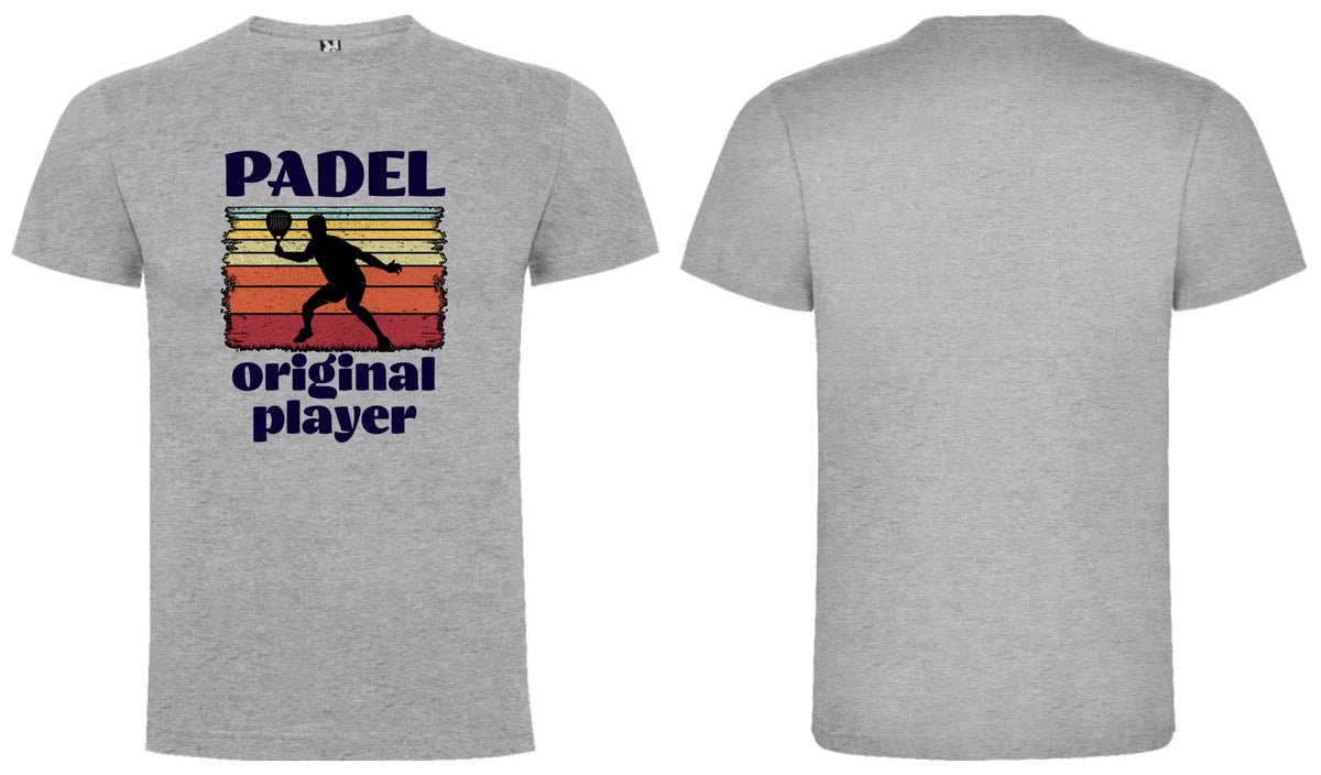 PÁNSKÉ TRIČKO PADEL ORIGINAL PLAYER s možností personalizace motiv dopředu a na záda vlastní potisk Melír