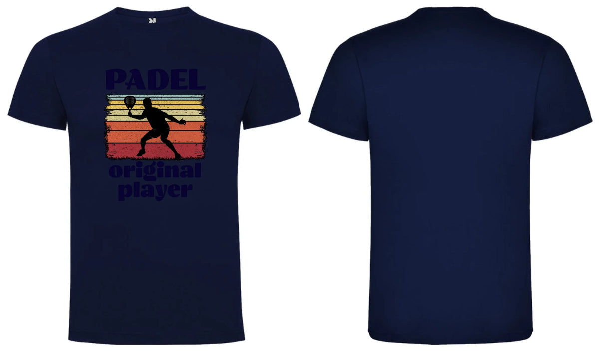 PÁNSKÉ TRIČKO PADEL ORIGINAL PLAYER s možností personalizace motiv dopředu a na záda vlastní potisk Námořnická modrá