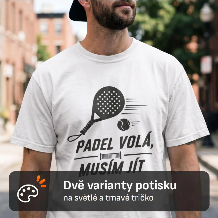 PÁNSKÉ TRIČKO PADEL VOLÁ s možností dotisku jména, čísla, obrázku