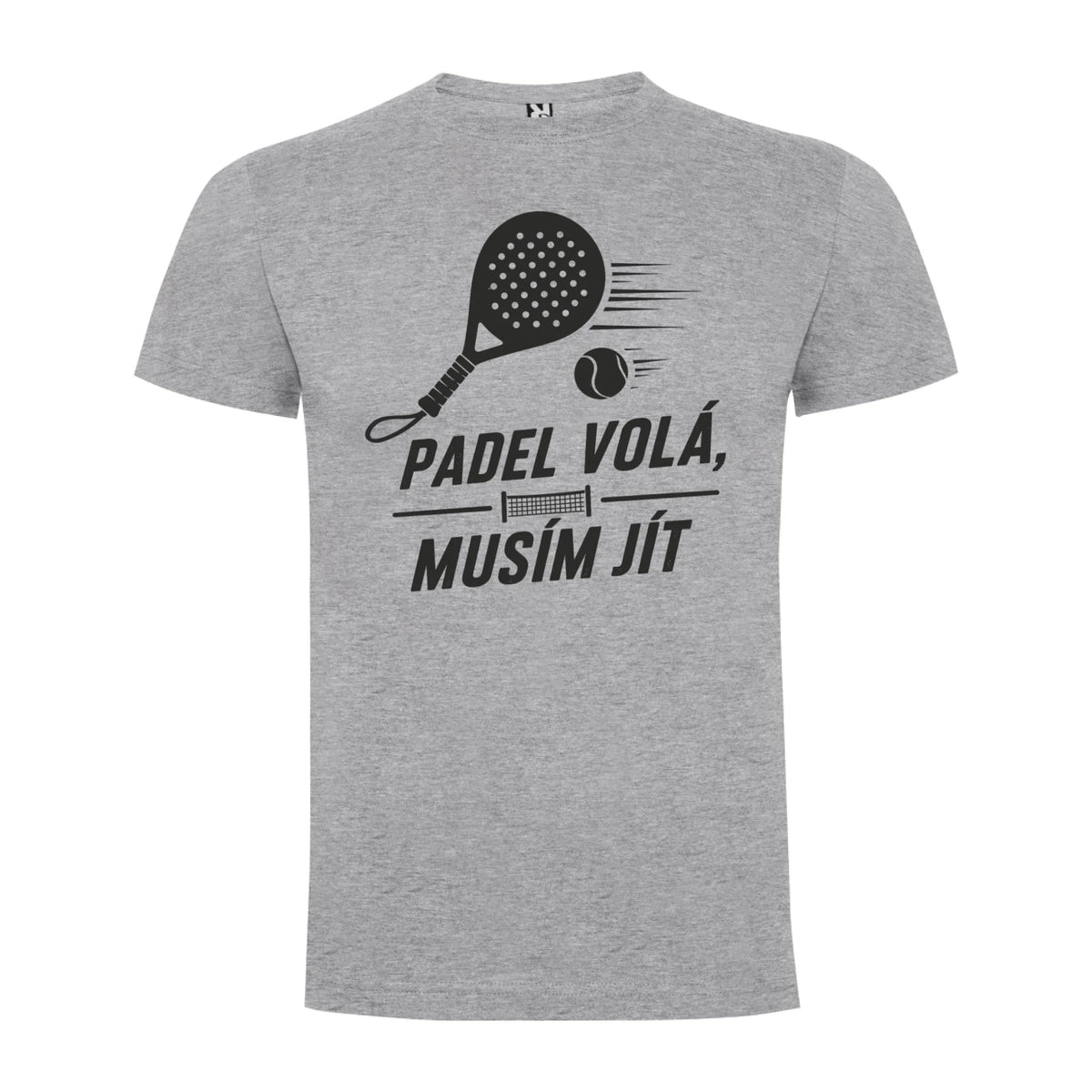 PÁNSKÉ TRIČKO PADEL VOLÁ s možností dotisku jména, čísla, obrázku jen motiv dopředu Melír