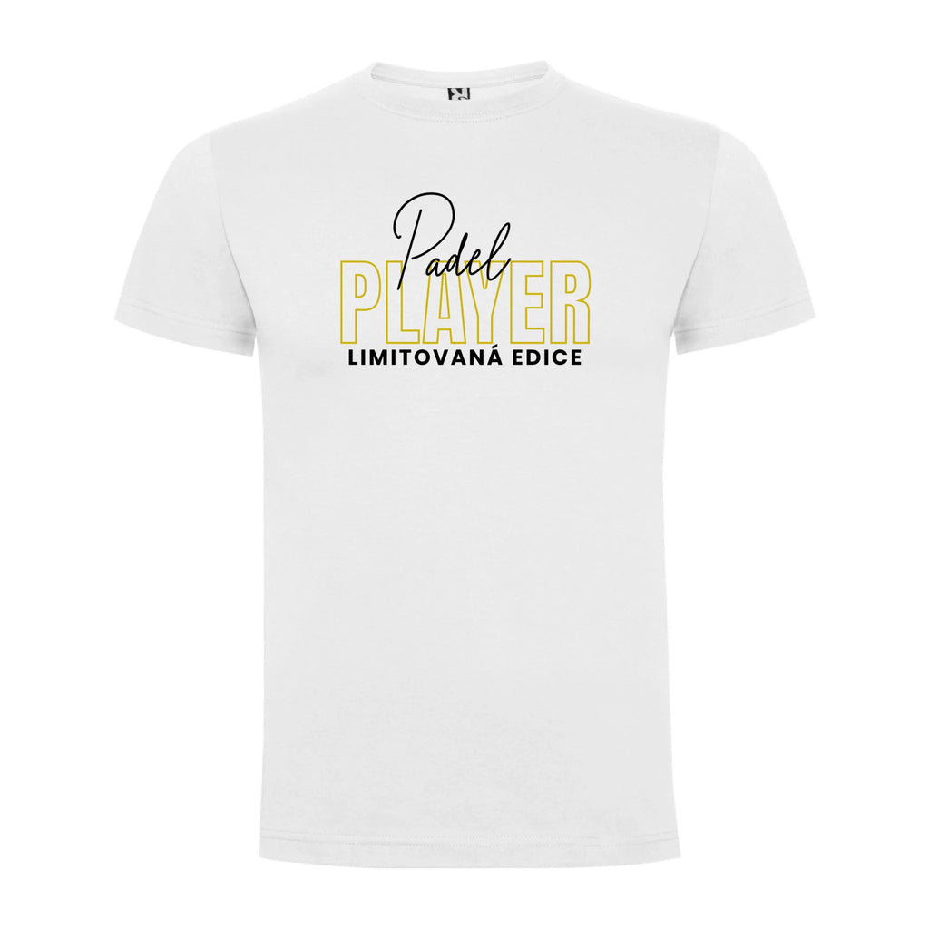 PÁNSKÉ TRIČKO PADEL PLAYER s možností personalizace jen motiv dopředu Bílá