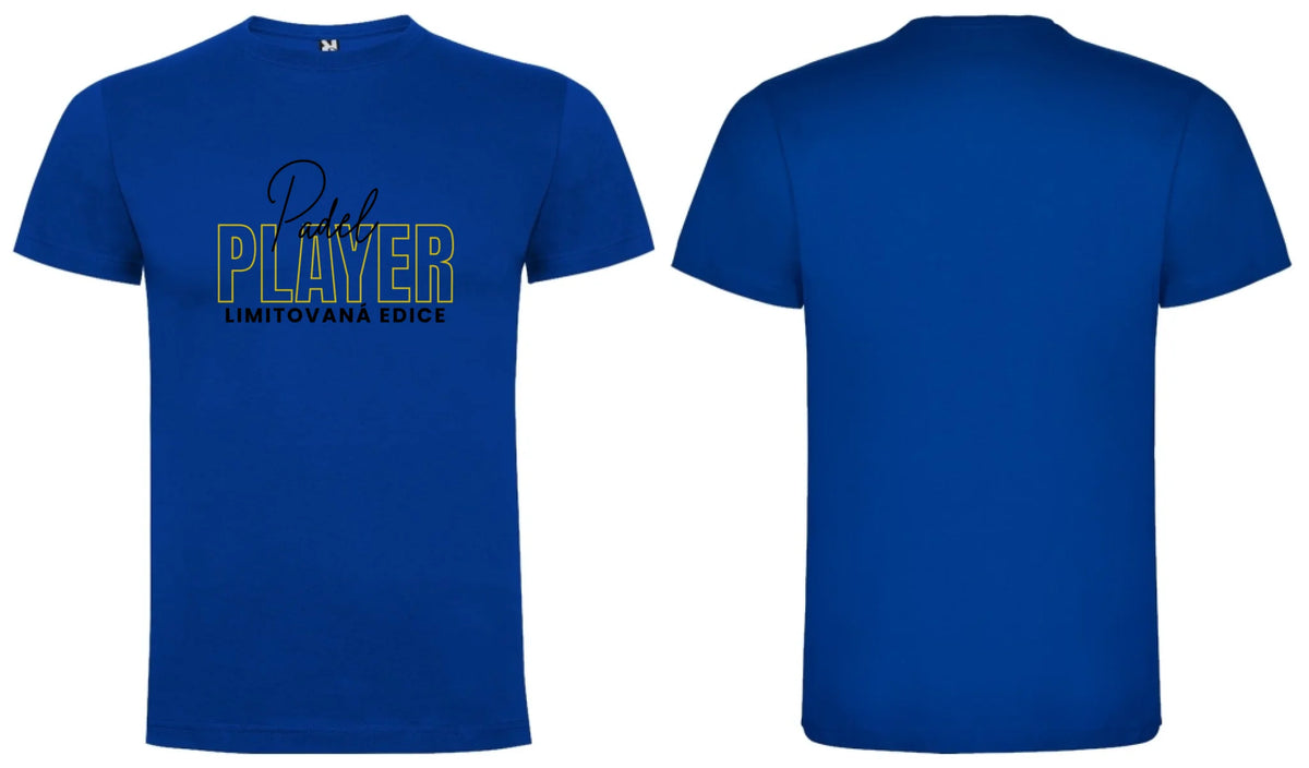 PÁNSKÉ TRIČKO PADEL PLAYER s možností personalizace motiv dopředu a na záda vlastní potisk Modrá