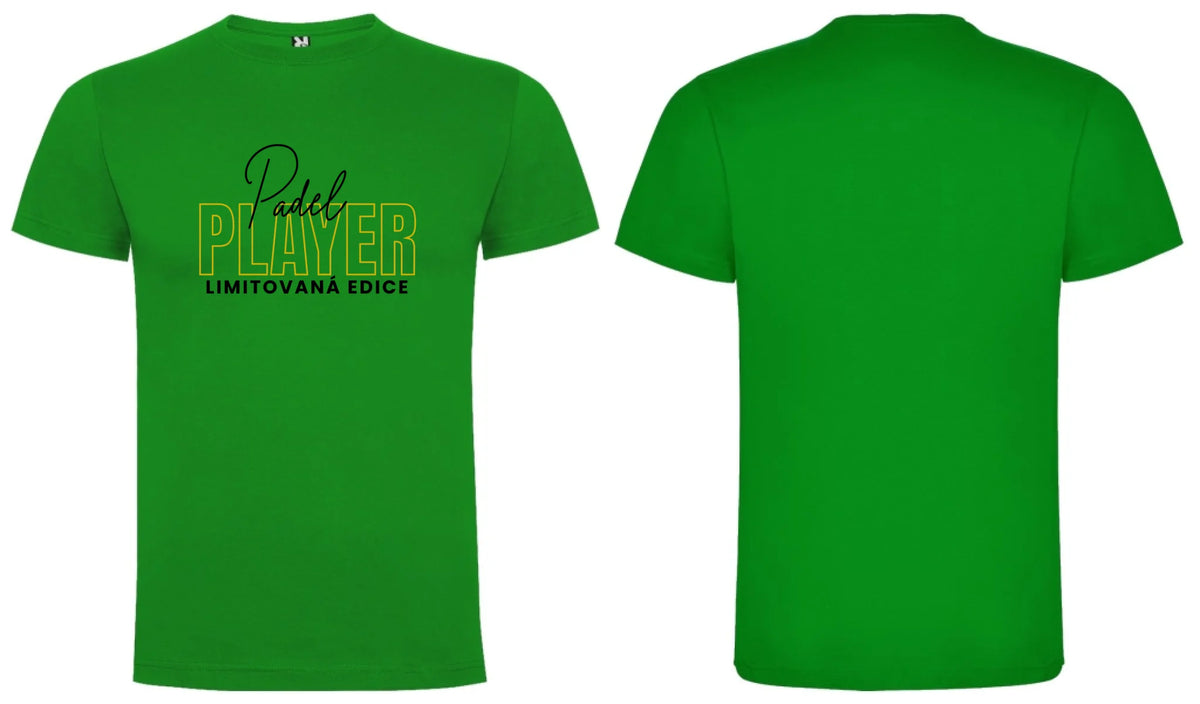PÁNSKÉ TRIČKO PADEL PLAYER s možností personalizace motiv dopředu a na záda vlastní potisk Zelená
