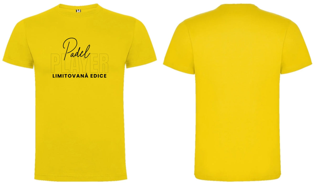 PÁNSKÉ TRIČKO PADEL PLAYER s možností personalizace motiv dopředu a na záda vlastní potisk Žlutá