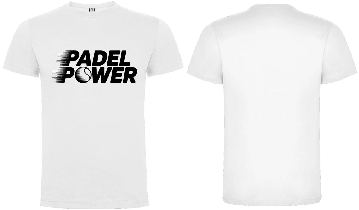 PÁNSKÉ TRIČKO PADEL POWER s možností personalizace motiv dopředu a na záda vlastní potisk Bílá