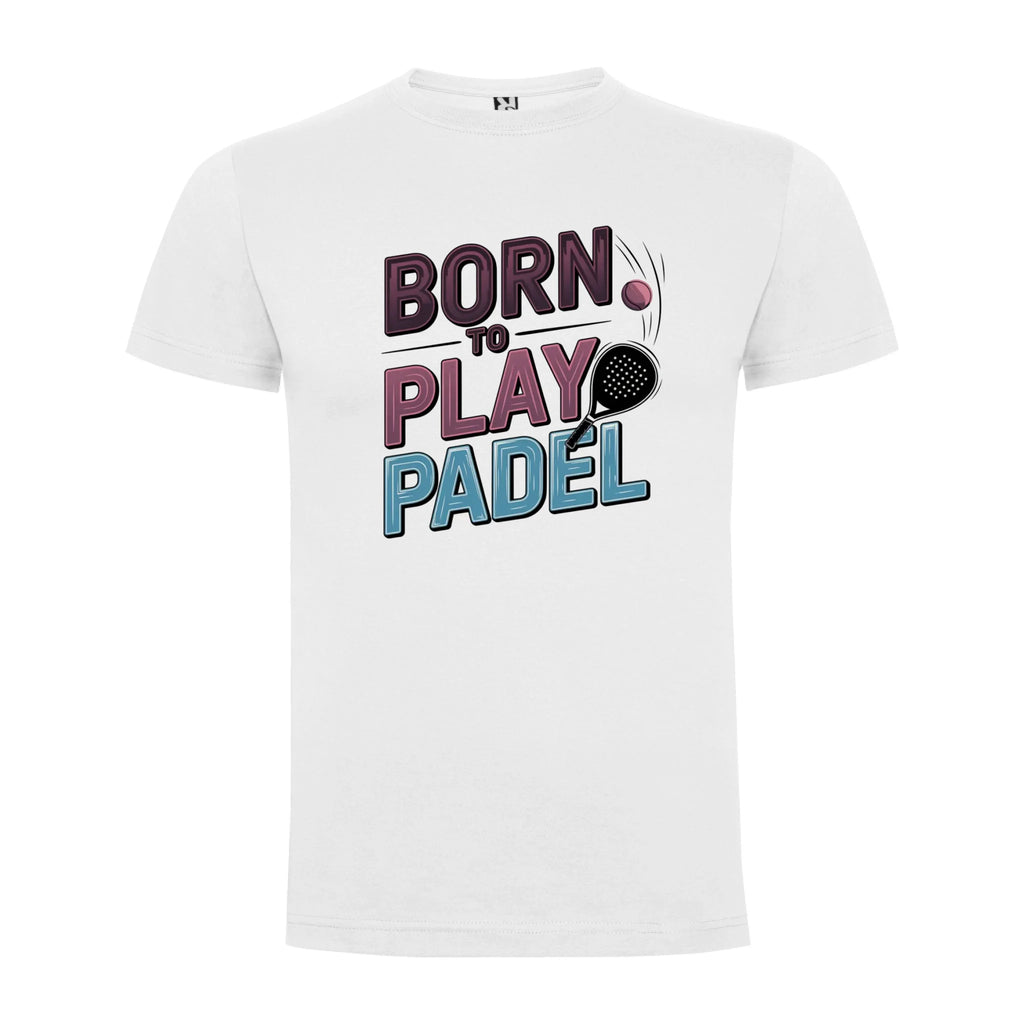 PÁNSKÉ TRIČKO BORN TO PLAY PADEL možnost dotisku jména, čísla, obrázku jen motiv dopředu Bílá