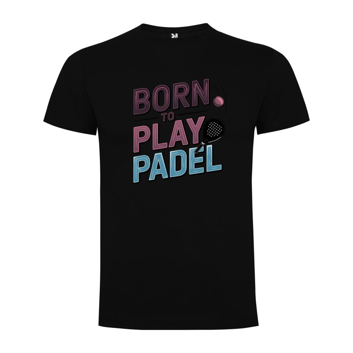 PÁNSKÉ TRIČKO BORN TO PLAY PADEL možnost dotisku jména, čísla, obrázku jen motiv dopředu Černá