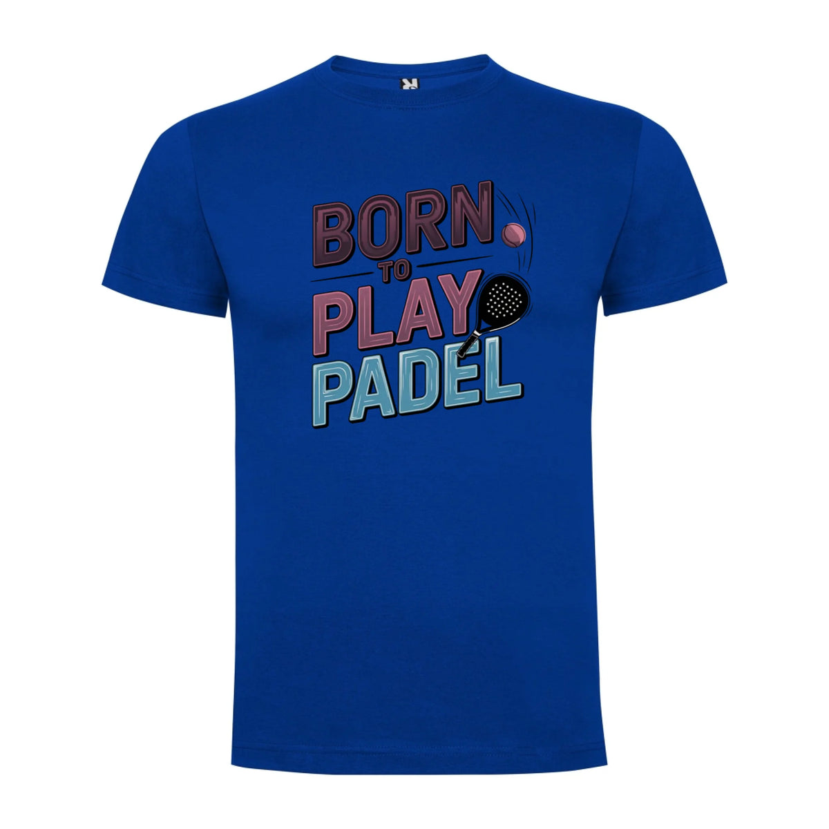 PÁNSKÉ TRIČKO BORN TO PLAY PADEL možnost dotisku jména, čísla, obrázku jen motiv dopředu Modrá