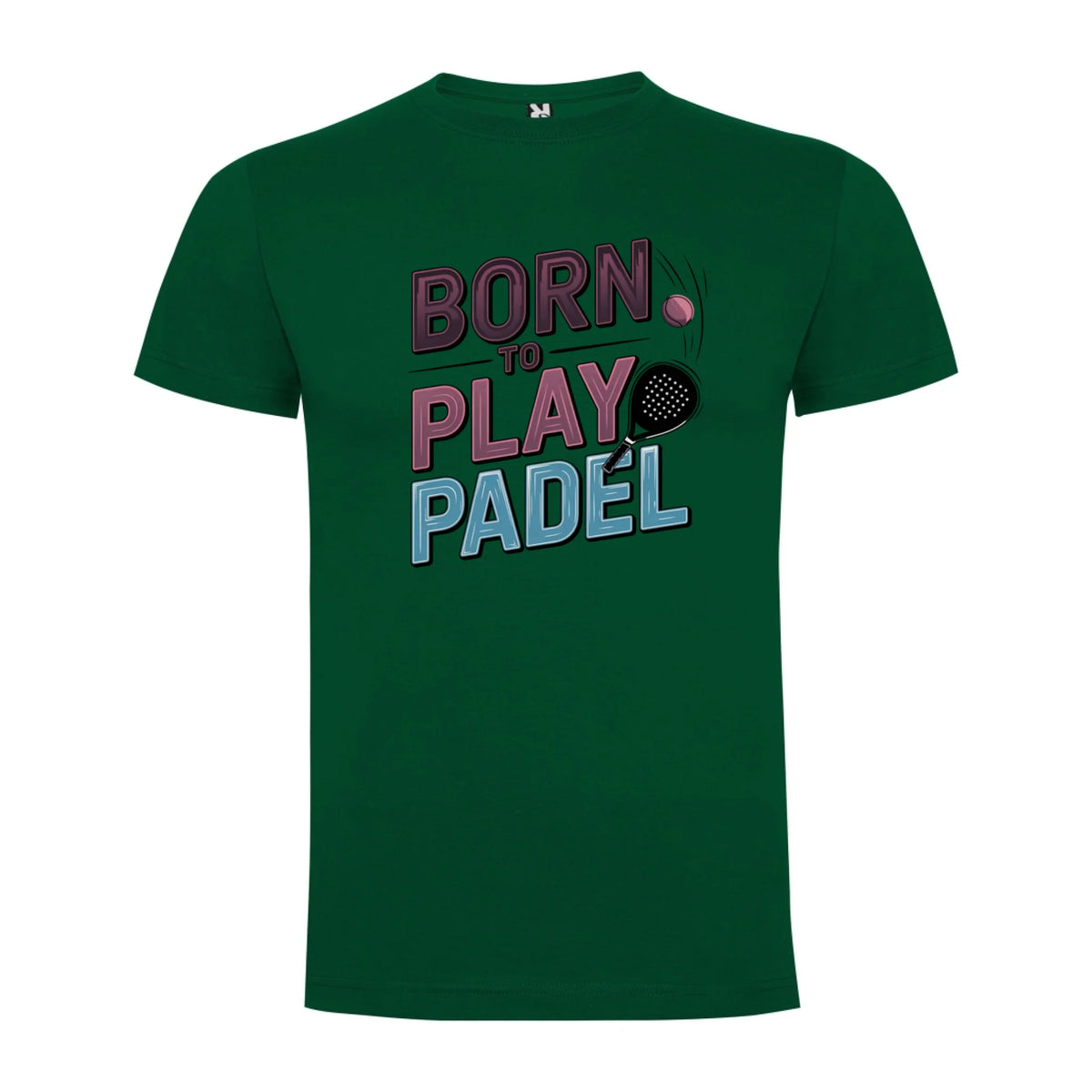 PÁNSKÉ TRIČKO BORN TO PLAY PADEL možnost dotisku jména, čísla, obrázku jen motiv dopředu Tmavě zelená