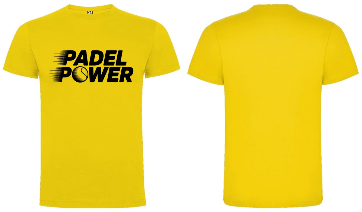 PÁNSKÉ TRIČKO PADEL POWER s možností personalizace motiv dopředu a na záda vlastní potisk Žlutá