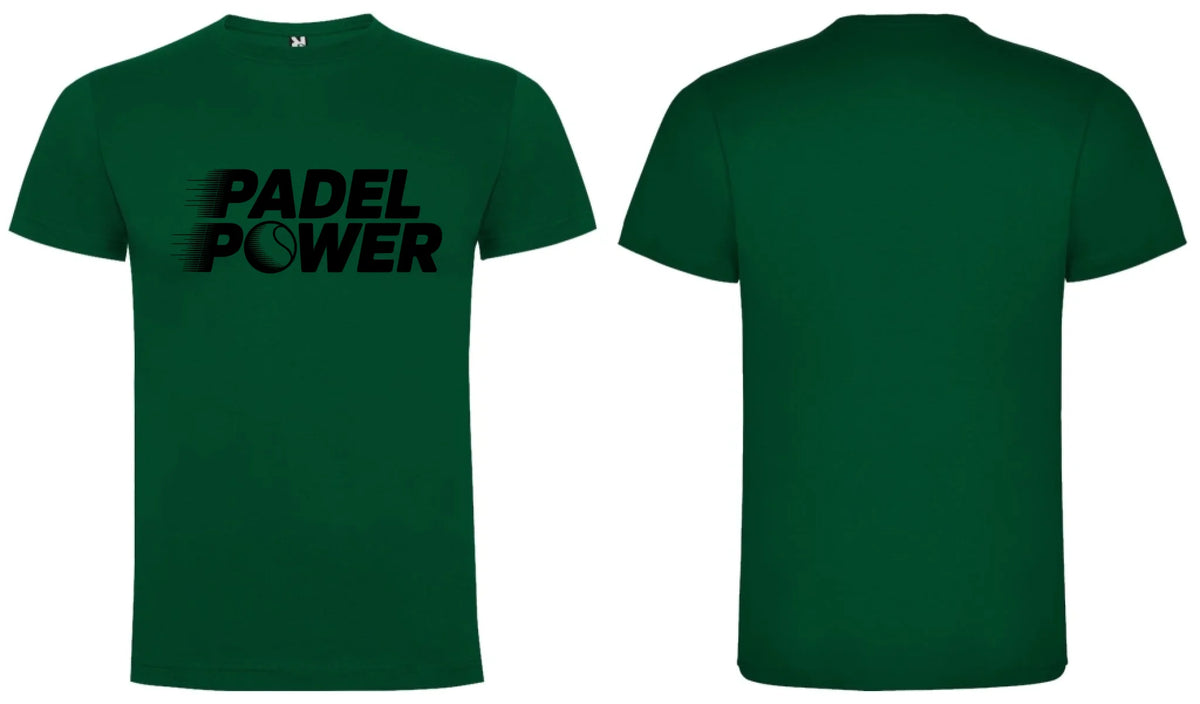 PÁNSKÉ TRIČKO PADEL POWER s možností personalizace motiv dopředu a na záda vlastní potisk Tmavě zelená