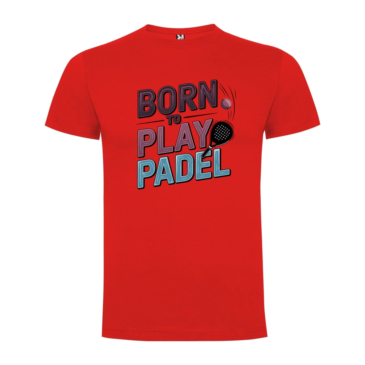 PÁNSKÉ TRIČKO BORN TO PLAY PADEL možnost dotisku jména, čísla, obrázku jen motiv dopředu Červená