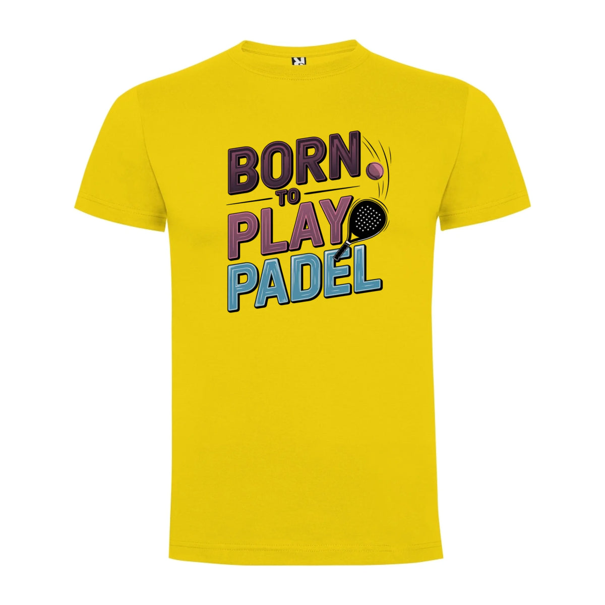 PÁNSKÉ TRIČKO BORN TO PLAY PADEL možnost dotisku jména, čísla, obrázku jen motiv dopředu Žlutá